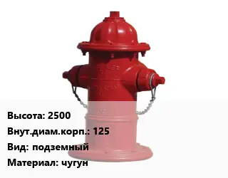 Пожарный гидрант 2500 d=125 подземный чугун